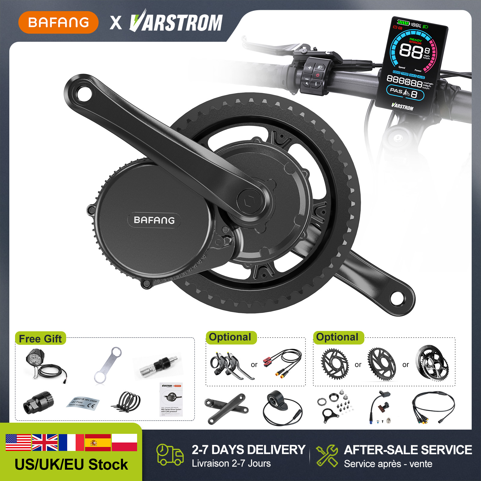Mid Drive Motor Kit 52V 1000W - [US Stock] BAFANG 48V 500W 750W