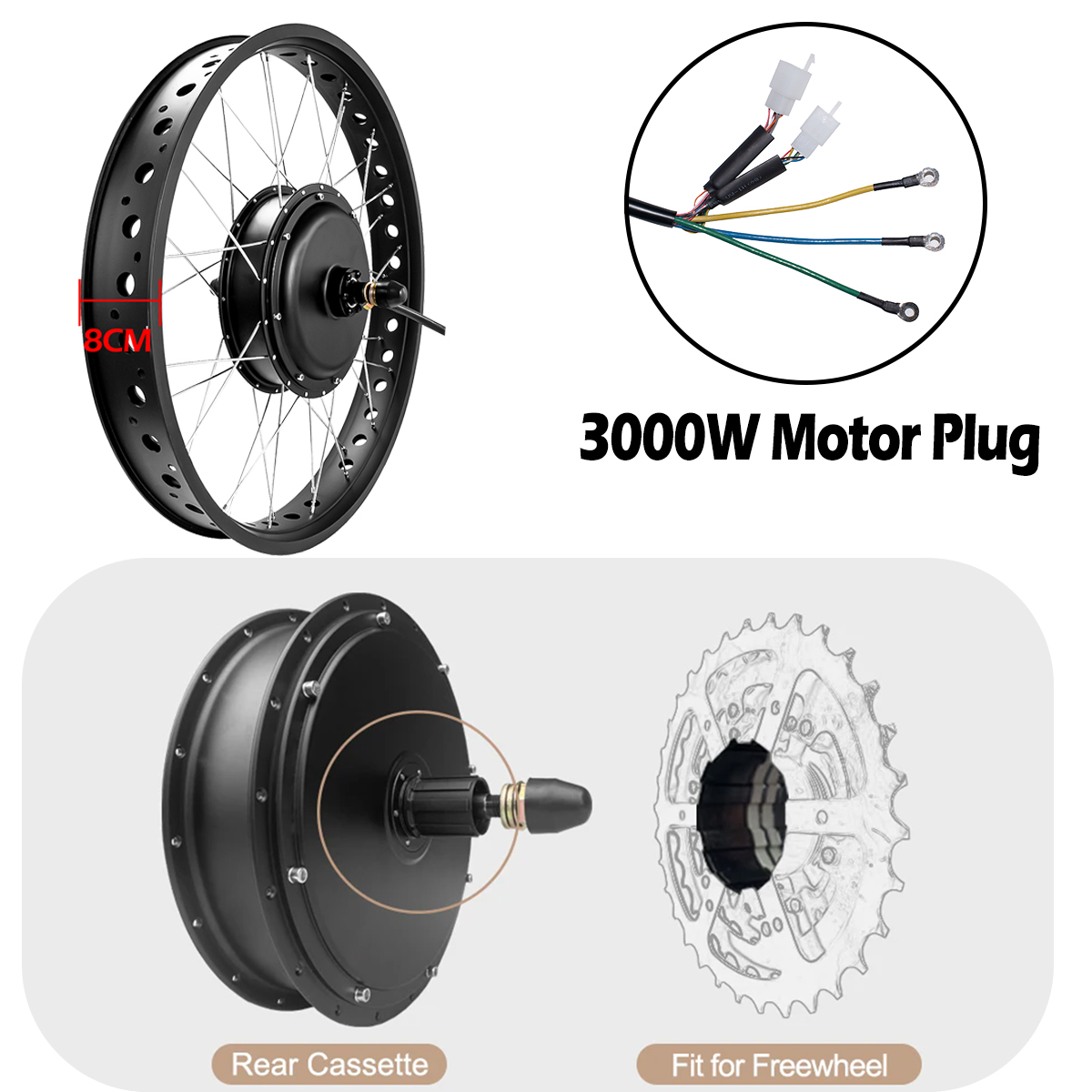 72V 3000W Brushless Gearless H - 72V 5000W Hub Motor Kit 评论和价格