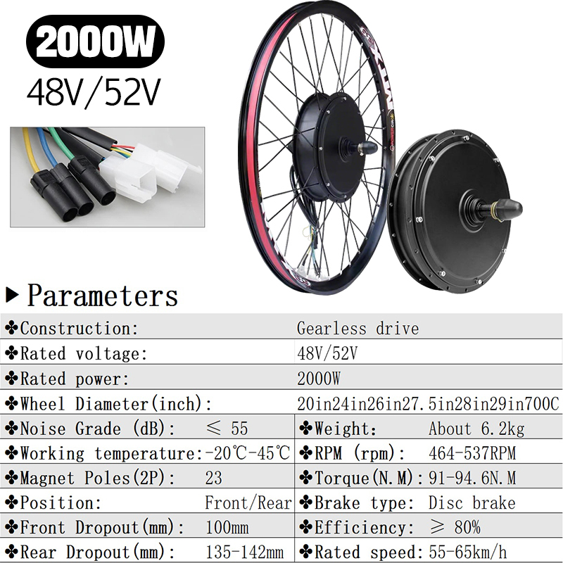72V 5000W E-Bike Conversion Ki - 72V 5000W Hub Motor Kit 评论和价格