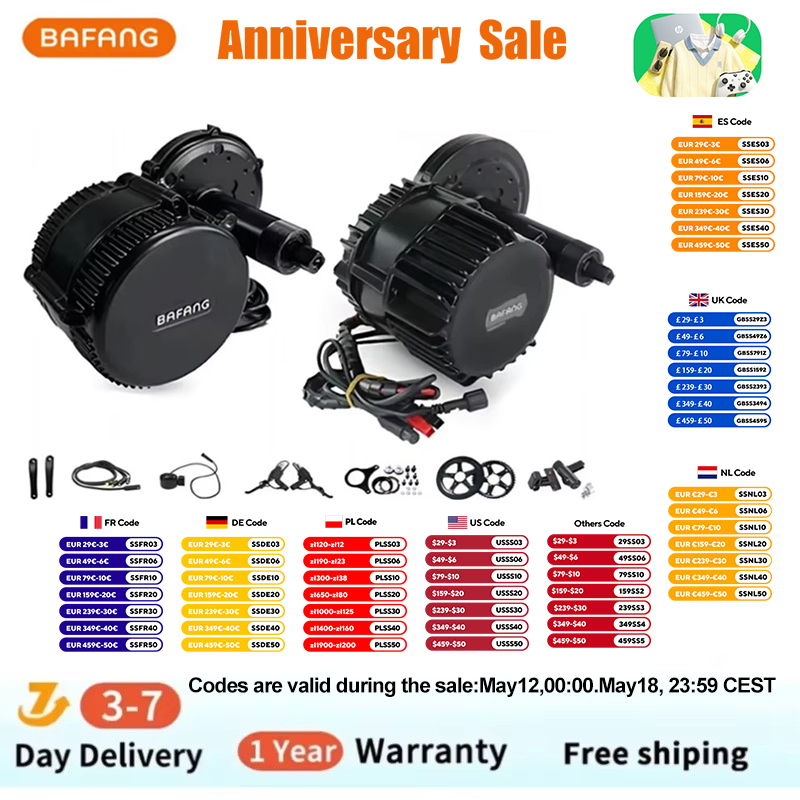 Bafang BBSHD 1000W 52V 48V 68m - Mid Drive Motor Kit 52V 1000W 评论和价格