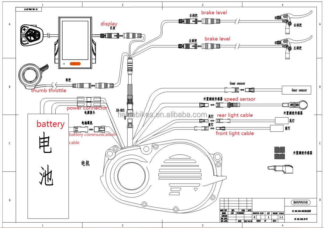 Bafang Ultra 1000w G510 Ebike  - Mid Drive Motor Kit 52V 1000W 评论和价格